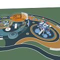 Space-themed children's activity area 3d model