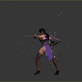 Woman In Elaborate Armored Outfit Wielding Sword With Dynamic Shattering Effects