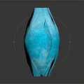 Blue Teardrop Shaped Decorative Ornament Set With Five Pieces Arranged On Gray Background And Reflections