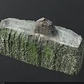 Natural Wood Stone Block With Green Grey Surface Texture For Decorative Use
