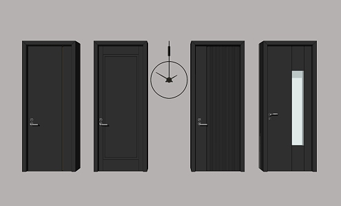 Modern swing door combination 3d model