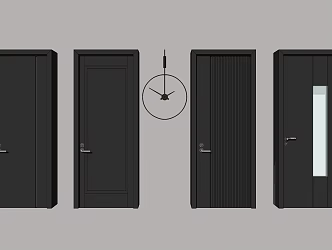 Modern swing door combination 3d model