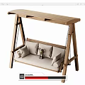 Outdoor Wooden Play Equipment Swing With Canopy Comfortable Seat And Soft Cushions