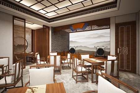 New Chinese Teahouse 3d model