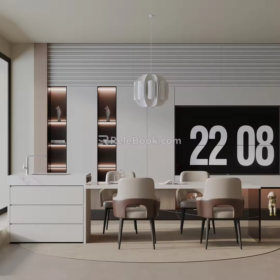 Modern table combination 3d model