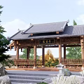 Chinese-style pavilion with gallery pavilion ancient pavilion ancient gallery frame pavilion tower pavilion landscape pavilion hexagonal pavilion double-layer pavilion landscape gallery frame 3d model
