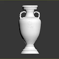 Elegant Silver Trophy With Ornate Handles Detailed Engraving And Polished Base
