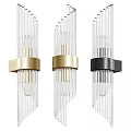 Modern Wall Lamps With Clear Glass Tubes And Gold Black Base Design
