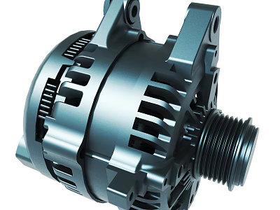 Detailed Car Alternator Metal Mechanical Part With Gear And Structural Design 3d model