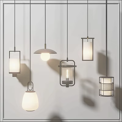 Modern Hanging Chandeliers With Various Stylish Designs For Interior Lighting 3d model