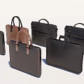Premium Leather Briefcases and Handbags Different Styles Black Brown Colors