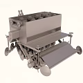 Industrial Mechanical Device With Metal Rollers And Steel Frame Structure 3d model