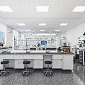 Modern Laboratory School Experimental Classroom Laboratory Physics Laboratory Tables and Chairs Chemical Instruments 3d model