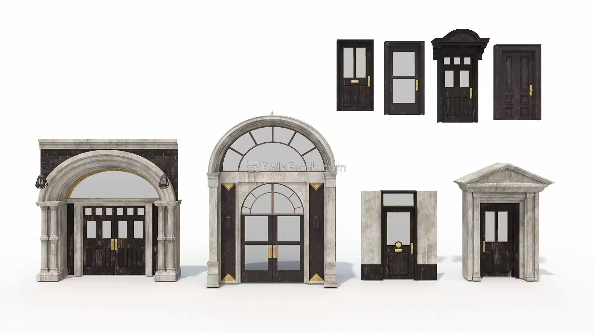 windows retro windows wall european doors and windows building components 3d model