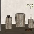 Log Corner Stool 3d model