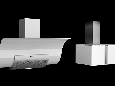 Modern Kitchen Appliances Featuring Sleek Range Hoods In Different Styles 3d model