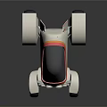Stylish Concept Motorcycle Featuring Streamlined Silver Body Red Yellow Stripes And White Wheels