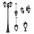 Jane European street lamp wrought iron metal 3d model