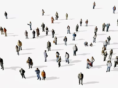 Group of Diverse People in Various Poses on White Background 3d model Group of Diverse People in Various Poses on White Background 3d model