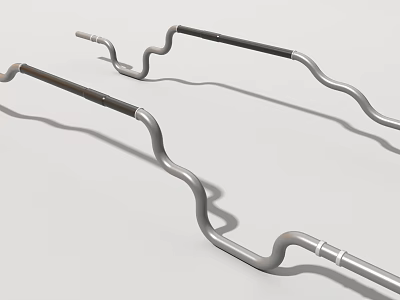 Industrial Equipment Metal Rods With Various Curved Shapes And Silver Black Finish 3d model