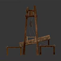 Wooden Frame Equipment With Hanging Rope Device And Plank Platform