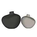 Handcrafted Ceramic Vessels in Gray and White with Textured Surfaces for Home Decor