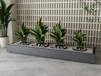 green plant potted plant 3d model