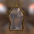 Elegant Golden Mirror With Ornate Carved Frame For Home Interior Decor