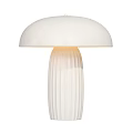 Modern White Table Lamp With Mushroom Shaped Shade And Ribbed Base Design 3d model