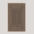 Square Area Rug With Woven Texture Geometric Pattern And Neutral Brown Tones 3d model