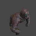 Game Movie Character Large Muscular Gorilla With Brown Fur Red Eyes Fierce Expression