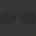 Jewelry Accessory Gold Frame Sunglasses With Light Green Lenses And Reflection On Black Background