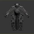 Mechanical Character Design Of Giant Robot Creature With Metallic Structure And Claws