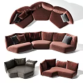 Modern Modular Sectional Sofa Set With Plush Upholstery And Decorative Accent Pillows 3d model