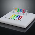 White Organizer with Colorful Push Pins and Paper Clips on