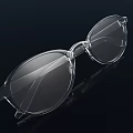 Round Transparent Frame Glasses With Clear Lenses And Modern Design 3d model