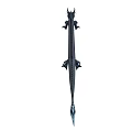 Black and Blue Dragon with Spikes Long Tail Sharp Claws and Open Mouth