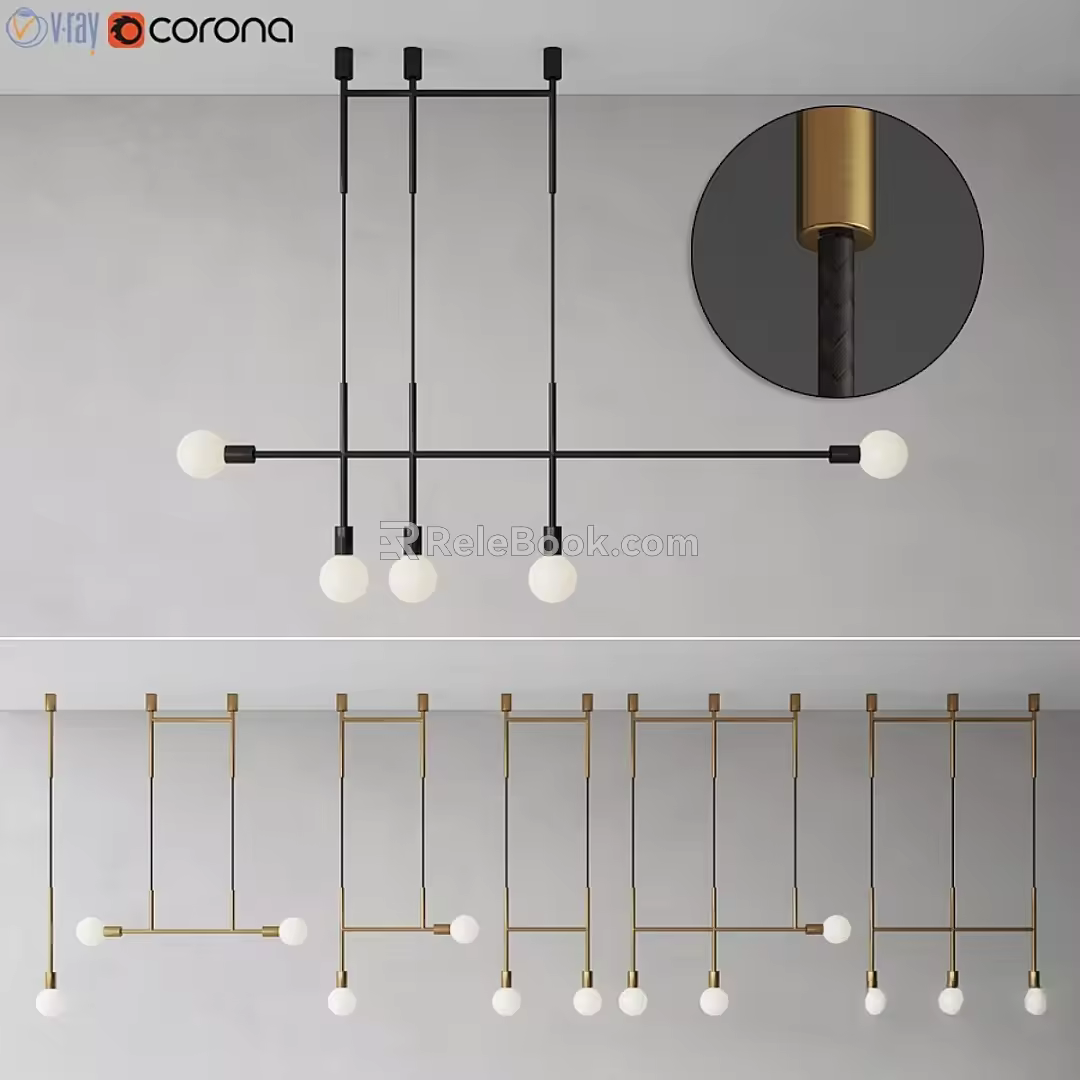 Chandelier Volker Haug Studio Step bigkick Kick 3d model