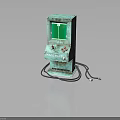 Vintage Green Space Ball Arcade Machine With Screen Buttons And Cables