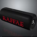 RAFFAE Bluetooth Speaker Computer Accessory with Black Cylindrical Mesh Texture Control Buttons