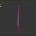 Medieval Long Sword With Cross Hilt And Metallic Blade On Gray Background