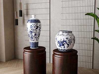 New Chinese-style Blue and White Porcelain Ornaments model