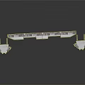 Futuristic Metal Scenic Component With Industrial Entryway And Mechanical Details