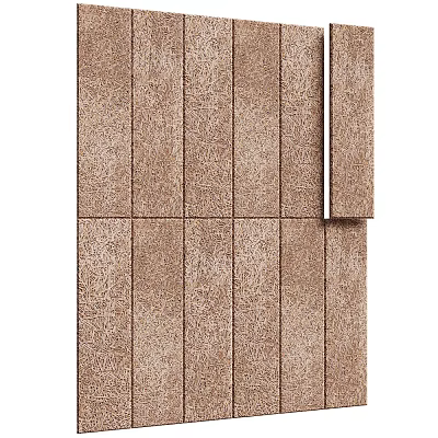 Contemporary Brown Textured Fabric Upholstered Soft Padded Wall Panels For Home Interior Design 3d model