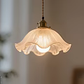 Elegant Vintage Pendant Light With Curved Frosted Glass Shade And Soft Warm Glow