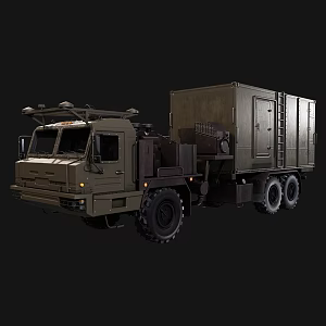 Military truck car military car pull truck delivery truck 3d model