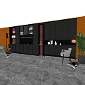 Sleek Modern Wine Cabinet With Black Red Accents In Living Room Setting