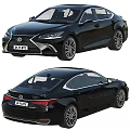 Black Lexus Sedan Car Front and Rear View Exterior Design