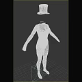Red And Black Spliced Bodysuit With Long Sleeves And Red Top Hat
