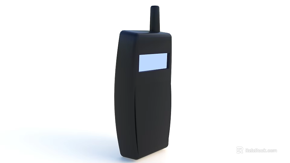 Black Handheld Communication Device With Antenna And Small Screen For Daily Use 3d model 